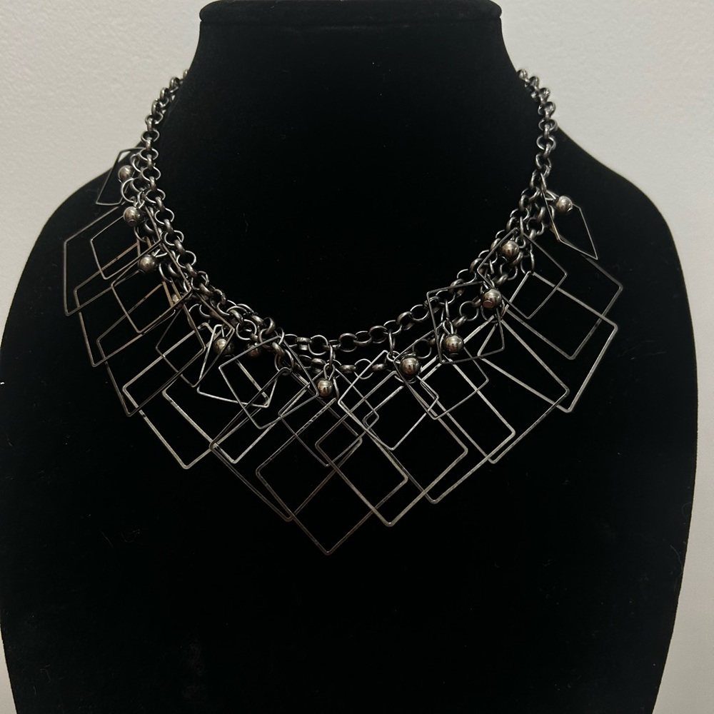 Funky Unique Geometric Black Necklace